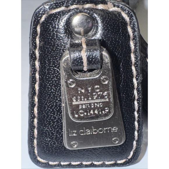 Vintage Liz Claiborne Navy Blue Shoulder Bag Purse. Flex Leather. - Picture 4 of 6